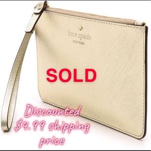 Kate Spade Gold wristlet